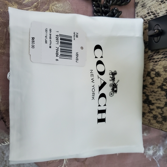 Coach Hutton Shoulder Bag Neutral Snakeskin - Picture 9 of 9